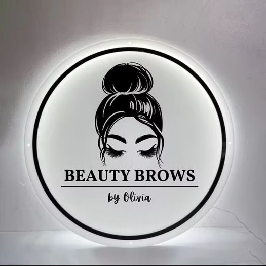 Backlit Round LED Logo Sign - Custom Illuminated Acrylic Wall Sign