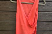 Coral Ribbed Wrap Tank Top, size 10