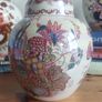 Stunning Rare Masons Ironstone Medium Sized (6.75 inch tall) Lidded Prunus Jar/Ginger Jar in the Fruit Basket Pattern, Plum/Muliticoloured Colourway with the Rare Iridescent Overglaze, Circa 1950, Mint/Cabinet Condition Image 4