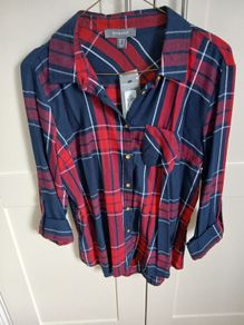 BNWT Ladies Burgandy Check Shirt