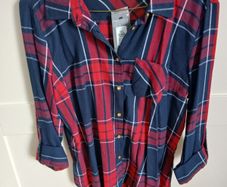 BNWT Ladies Burgandy Check Shirt