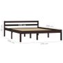 Bed Frame Dark Brown Solid Pine Wood 140x200 cm Image 7