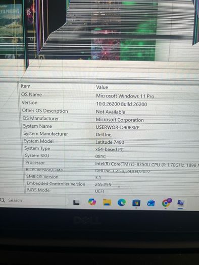 Dell Latitude 7490 i5. 16GB RAM / 500GB SSD Fully Working (Screen Damaged)