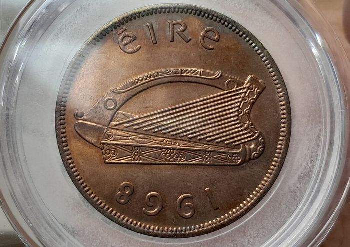 Proof Ireland 1d Penny 1968 Very Scarce in this Grade and colour