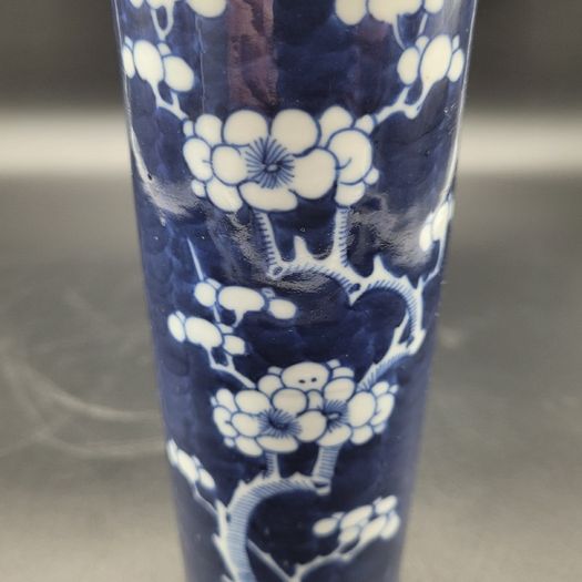 Chinese Qing Dynasty Prunus Pattern Brush Pot with 19th century CHINA Mark