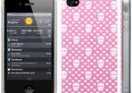 Iphone 4 4s Skull & Hearts Image Gel Case Cover White On Pink Background