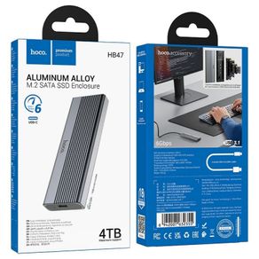 HOCO enclosure for M.2 SATA SSD drives M key B+M key up to 4TB USB A USB3.2 / 6GBps HB47 Metal