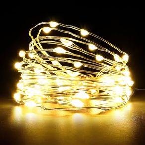 5M 16ft 50 LED Battery Operated Copper Wire Fairy String Lights, Waterproof Outdoor/Indoor Lights for Bedroom, Christmas, Parties, Wedding, Centerpiece