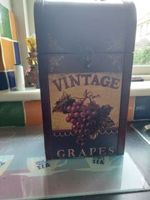 Vintage Grapes Wooden Wine Box