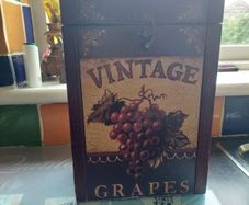 Vintage Grapes Wooden Wine Box