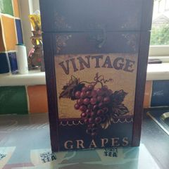 Vintage Grapes Wooden Wine Box