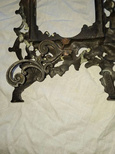 Beautiful Pair of Antique Art Nouveau Beatrice Bronzed Photo Frames Cherub Postage Available or Collection
