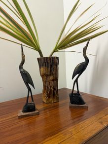 Vintage Pair of Horn Cranes