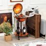 Wooden Globe Bar on Wheels, Bar Trolley, Home Bar, Wine Rack 45 x 45 x 88 cm, Brown Image 5