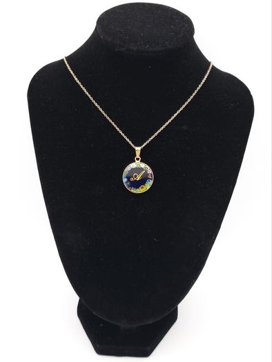 Italian Sterling Silver Millefiori Murano Glass Necklace