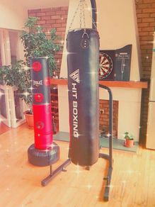 Boxing bag with stand
