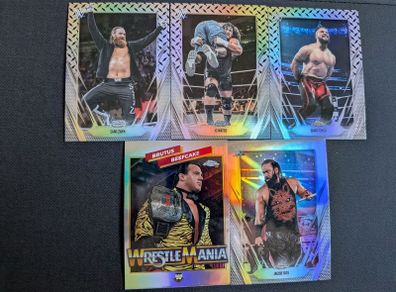 WWE Topps Chrome 2026 Refractor x2 & Diamond Plate x3 Refractor Set