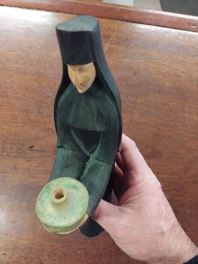 Wood Vintage Nun figure