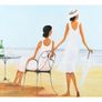 "2 Ladies on the beach"oil painting on canvas Image 2