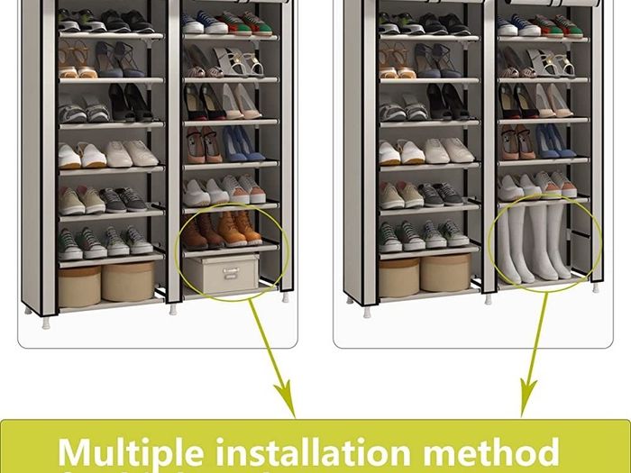 7 Tier Shoe Rack Storage Organiser with Big Capacity,Double Row Shoe Cabinet,Shelf,Closet with Nonwoven Fabric Cover MULTIPLE COLOURS AVAILABLE (FREE SHIPPING)