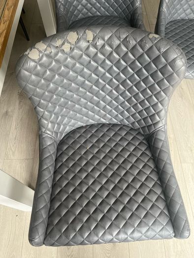 6 PU leather grey chairs
