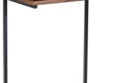 NEW SALE | C-Shaped Side Table, Industrial Sofa End Table with Non-Slip Foot Pads, Computer Laptop Over Bed Tables for Bedroom, Living Room and Office (Single Table, Brown)