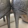 Silver Glitter High Heels Size 4 Image 3