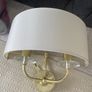 Elegant Large 2-Light Wall Scone. Brass/Linen. UK. Perfect conditions Image 4