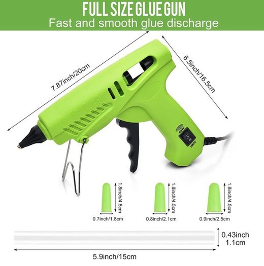 Hot Glue Gun Dual Power - 60/100W Large Size with Power Off Switch High Temp Heavy Duty Melt Glue Gun Rapid Preheating with 30pcs Glue Sticks(11x150mm) for DIY Arts Craft Home Repairs Wood Glass (FREE POSTAGE)