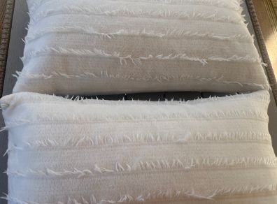 2 Feather Filled Oblong Cushions