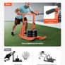 Weight Sled, Steel Power Sled, Fitness Training Sleds for Athletic Exercise Speed Improvement, Workout Equipment with Adjustable Height Handle, Compatible with 25/51 mm Weight Plates, Orange Image 4