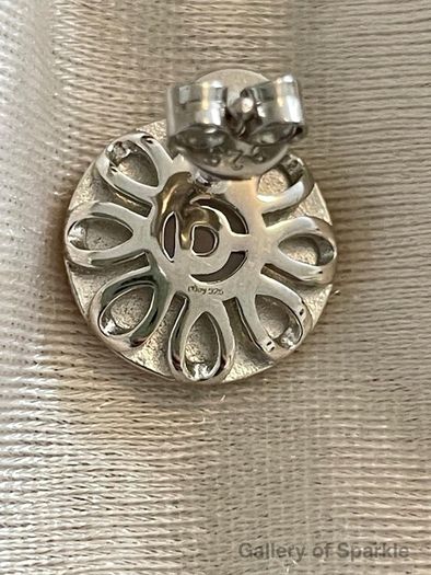 Queen Conch Shell Ring and  Stud Push Post Earring in Rhodium Overlay Sterling Silver