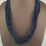 Antique African Style Dark Blue 4-5.5mm Glass Beads Necklace Strand Image 6