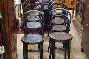Lot of 8 Antique Bentwood Bistro Chairs, c.1900