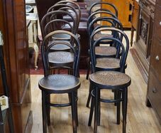 Lot of 8 Antique Bentwood Bistro Chairs, c.1900