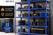 Storage Shelves Set of 2  Heavy Duty Garage Shelving 200 x 100 x 50cm