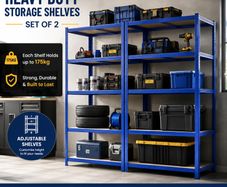 Storage Shelves Set of 2  Heavy Duty Garage Shelving 200 x 100 x 50cm