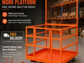 Forklift Work Platform Safety Cage 635kg  Heavy Duty Steel