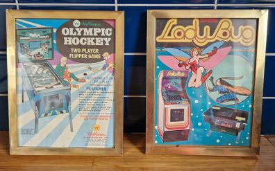 Retro Framed Arcade Prints/Posters - x 5