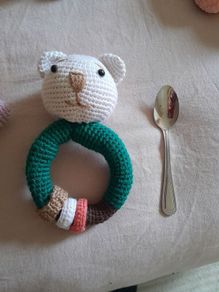 Handmade baby stuffed animal green