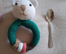 Handmade baby stuffed animal green