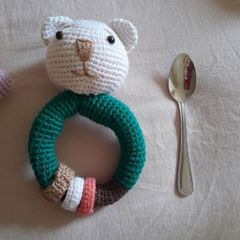 Handmade baby stuffed animal green
