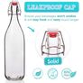 6 Glass Bottles 1 Liter with airtight stoppers and swing top lids Image 3