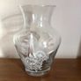 Large vintage clear glass floral print Vase Image 2