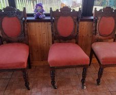 Three Edwardian Upholstered Mahogany Chairs