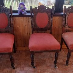 Three Edwardian Upholstered Mahogany Chairs