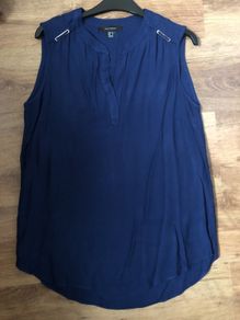 Navy Sleeveless Blouse