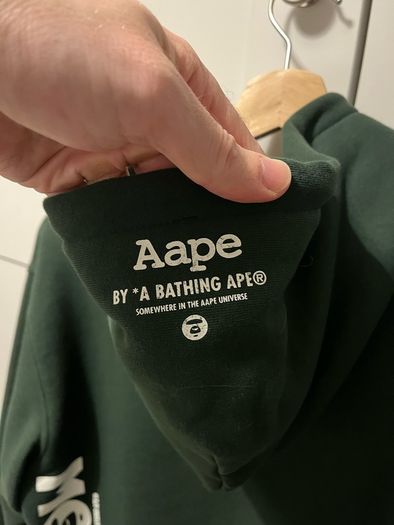 Aape (by Bathing Ape) Green Zip Hoodie (size: L)