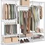 Open Wardrobe Coat Rack Metal Coat Rack with Adjustable Shelves and Clothes Rails Hooks Heavy Duty Separable Ink Black Image 2