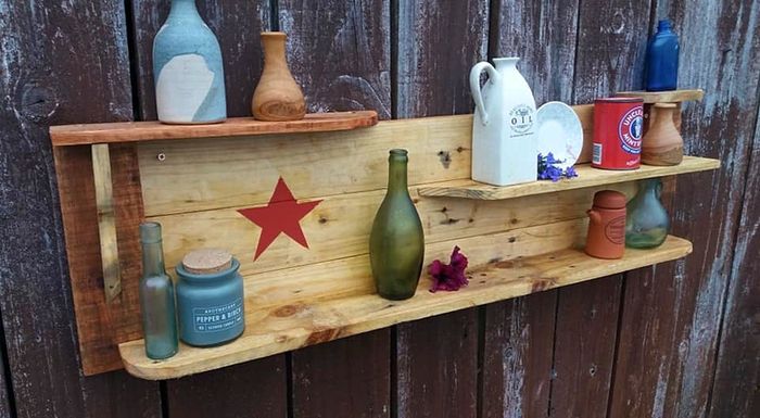Rustic Americana Floating staggered shelf